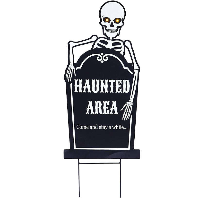 Solar Haunted Area Stake or Set of 2 Skeleton Hand Stakes