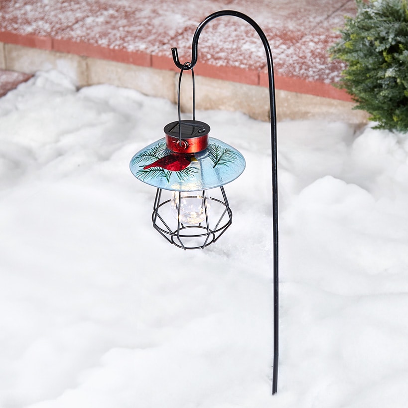 Cardinal or Snowflake Solar Holiday Lantern