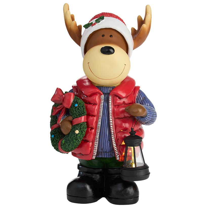 Christmas Moose or Snowman with Solar Lantern