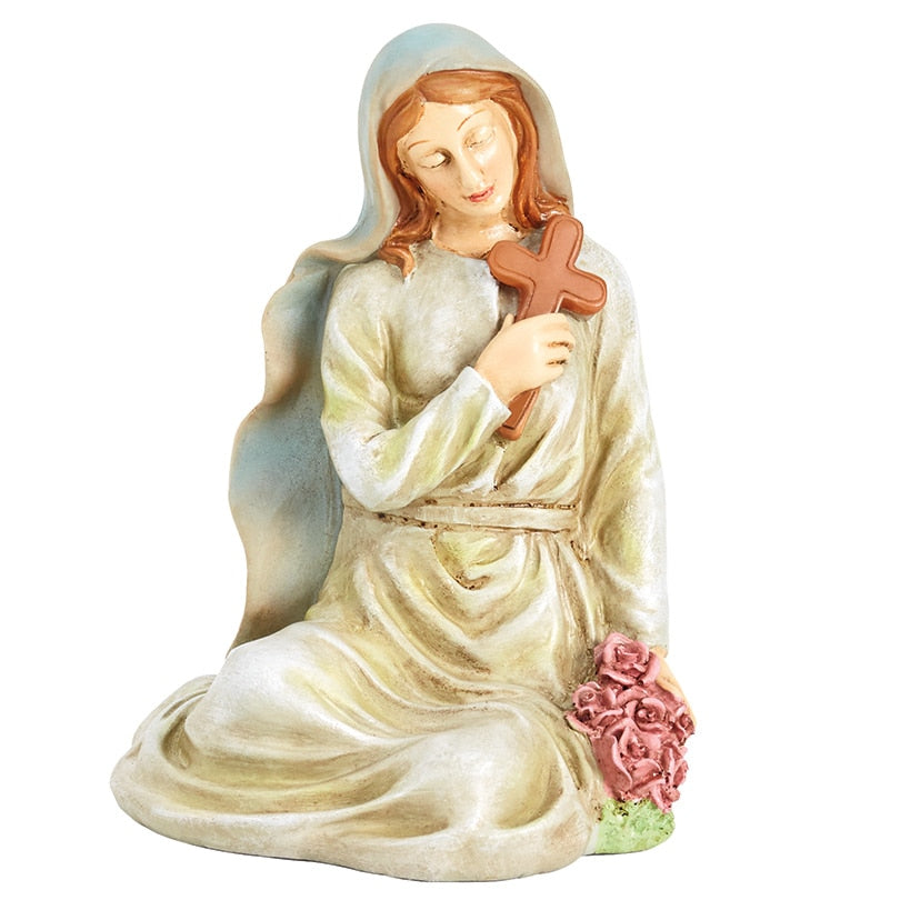 Solar Saint Statues – Mary with Cross and St. Francis with Lantern