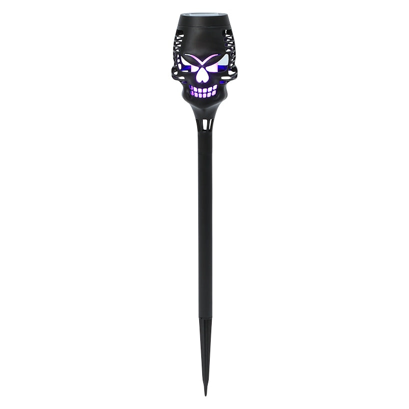 Halloween Skull Stake Solar In Orange Or Purple