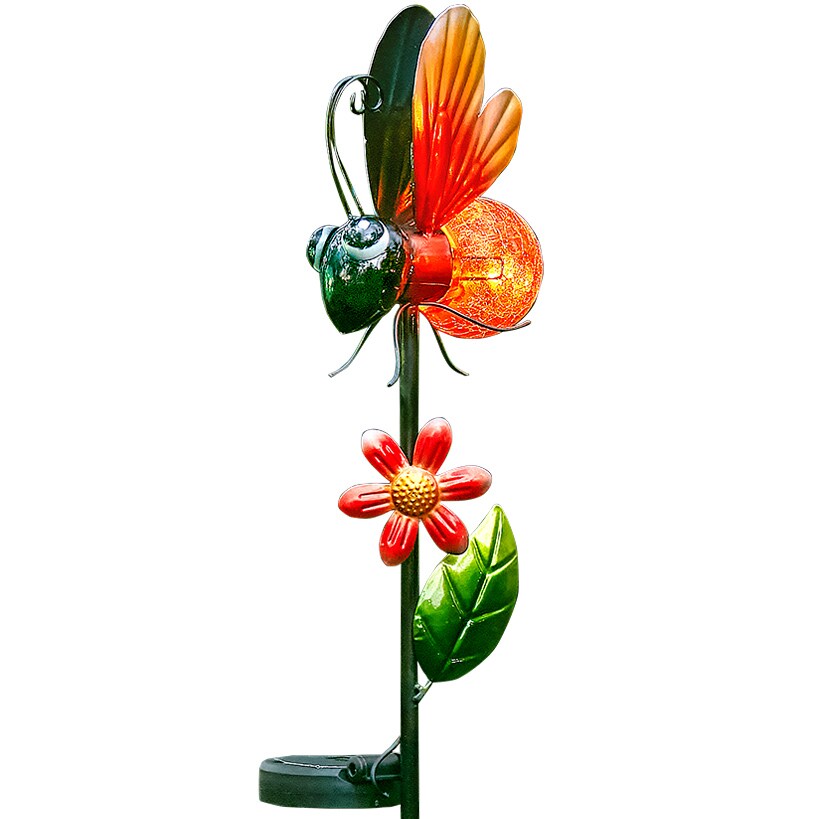 Solar Garden Stakes with Insect Designs – Ladybug, Butterfly, and Bee