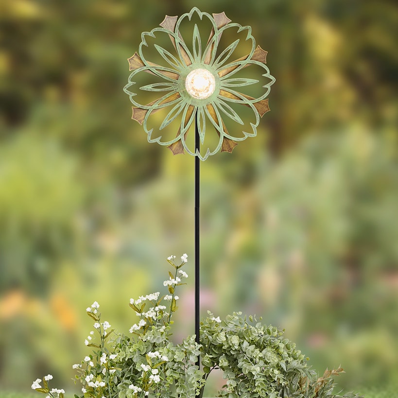 Solar-Powered Wind Spinner – Multi-Color Copper and Blue for Gardens#select-color_blue