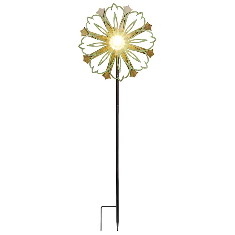 Solar-Powered Wind Spinner – Multi-Color Copper and Blue for Gardens
