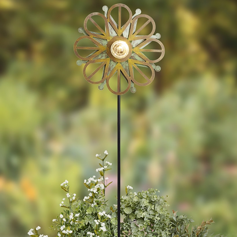 Solar-Powered Wind Spinner – Multi-Color Copper and Blue for Gardens