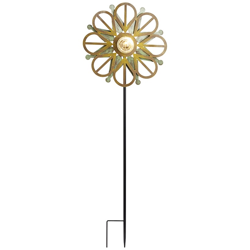 Solar-Powered Wind Spinner – Multi-Color Copper and Blue for Gardens