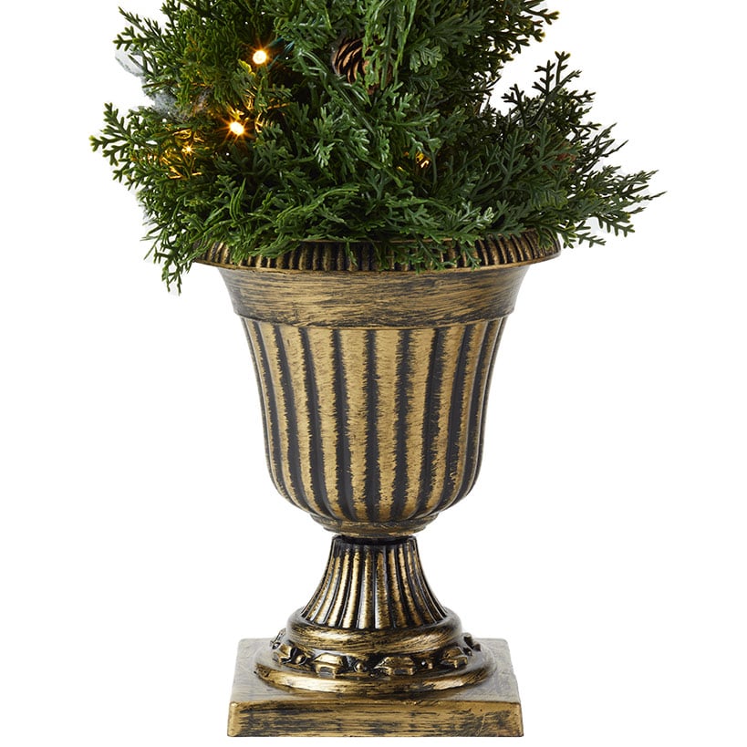 Lighted Pine Topiaries