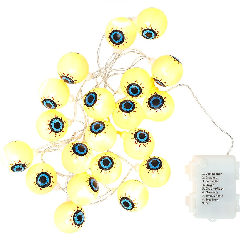 Halloween Eyeball String Lights LED 20 Piece Battery Operated
