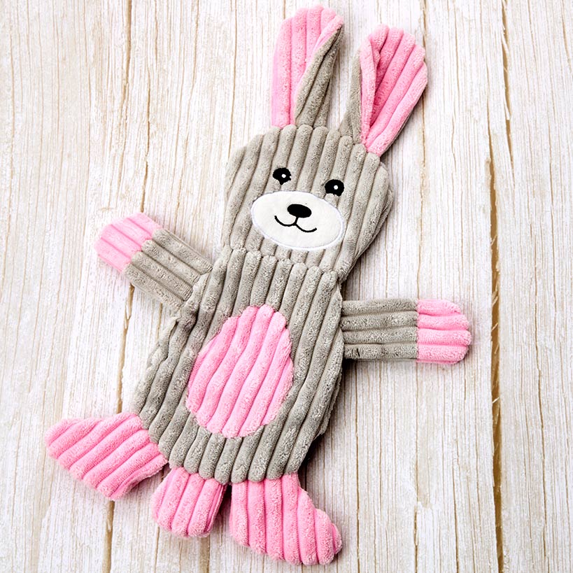 Spring Dog Toys - Squeaker, Plush Corduroy, Stuffing-Free