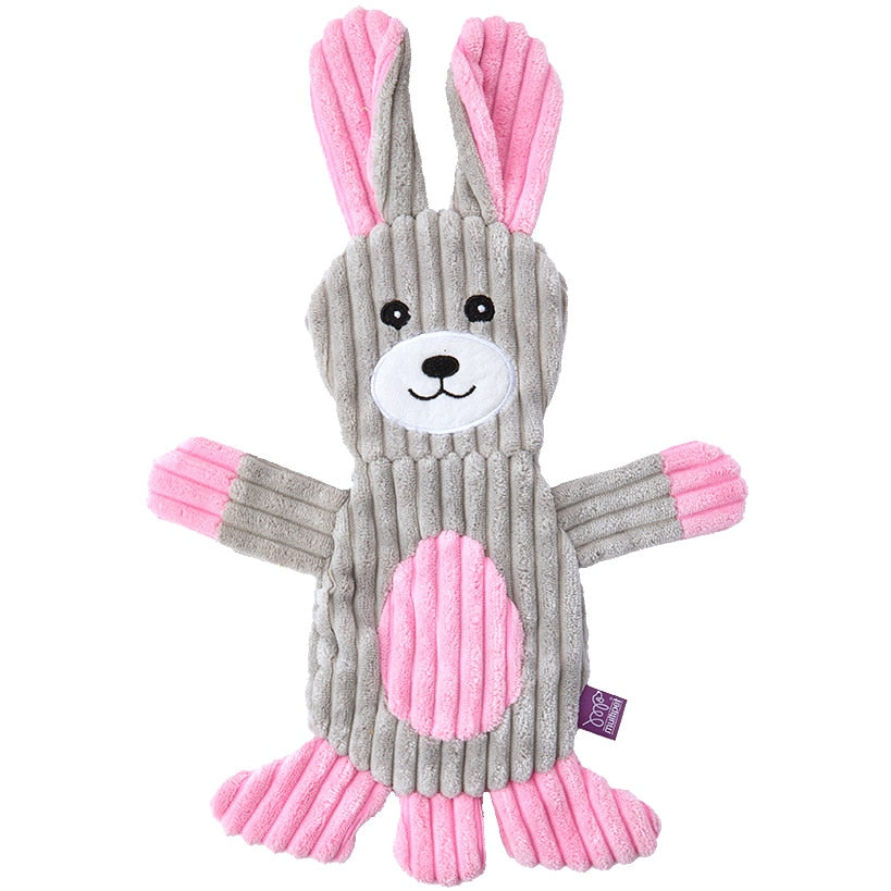 Spring Dog Toys - Squeaker, Plush Corduroy, Stuffing-Free