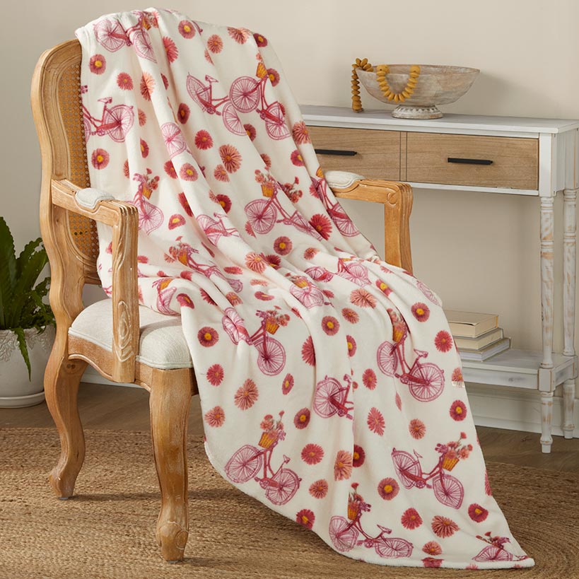 Spring Plush Printed Throws