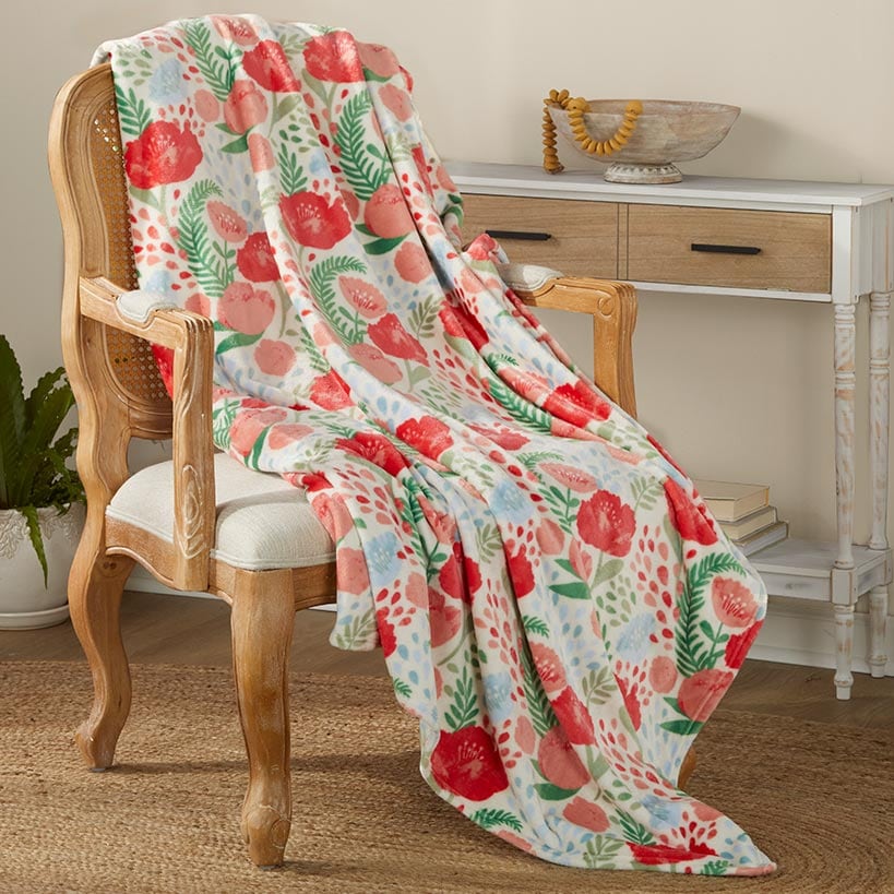 Spring Plush Printed Throws