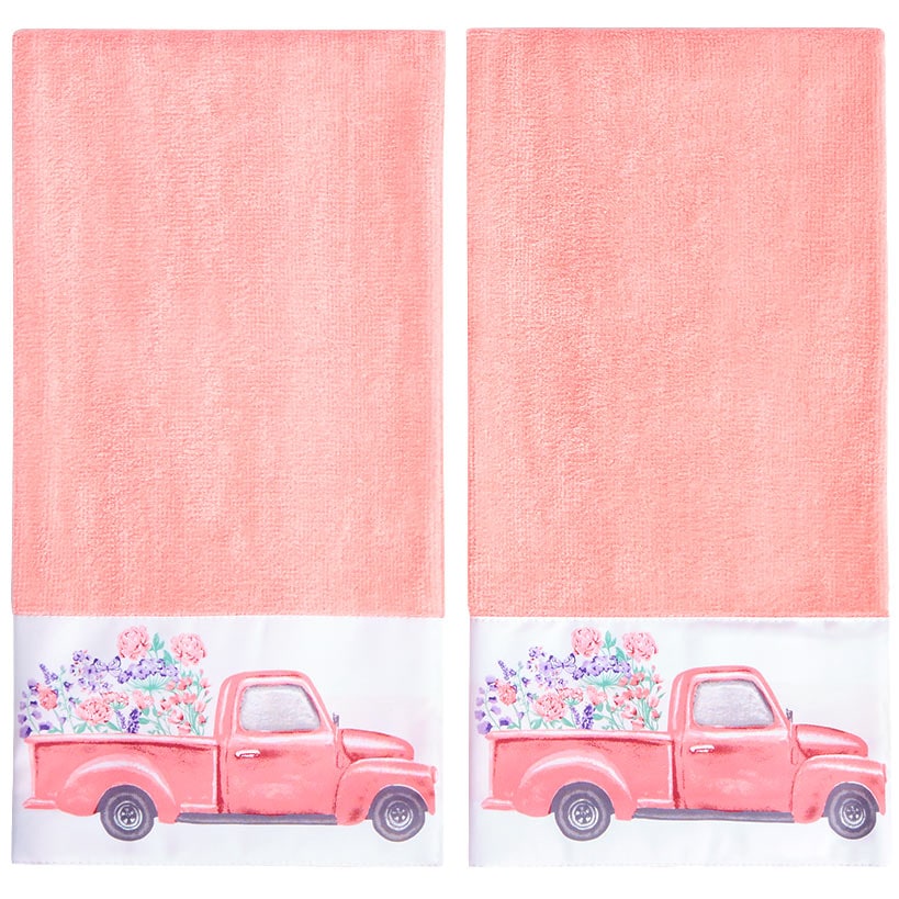 Spring Truck Shower Curtain, Hand Towels, Valance