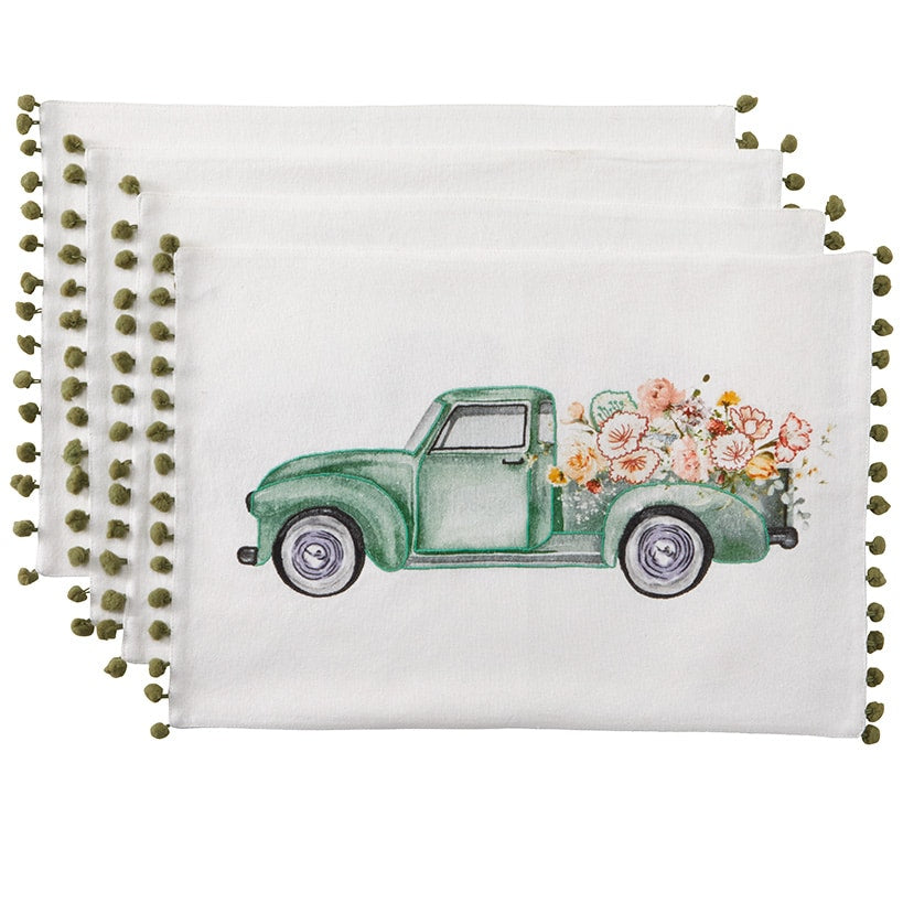 Spring Truck Set of 4 Placemat or Runner