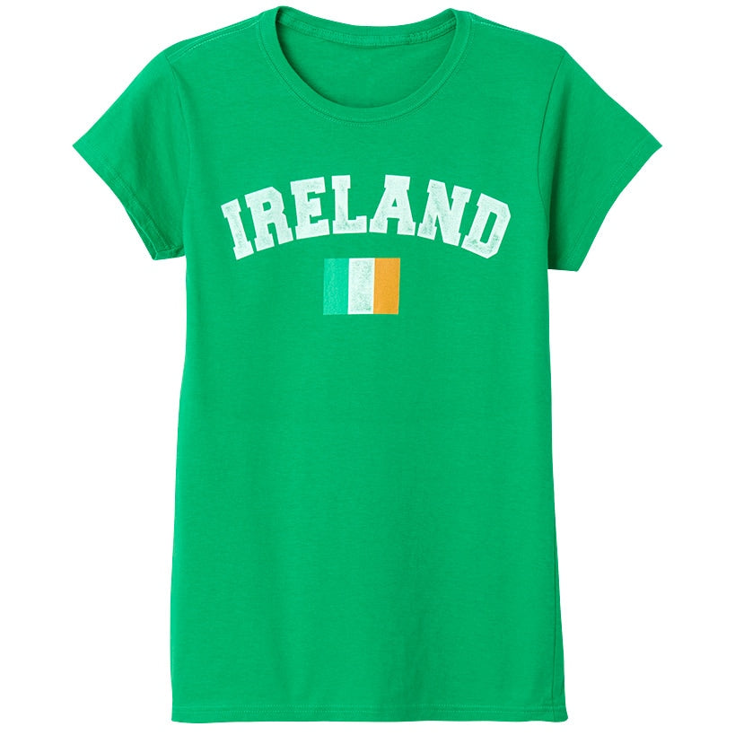 St. Patrick's Day Short Sleeve Women's T Shirt Gray Green