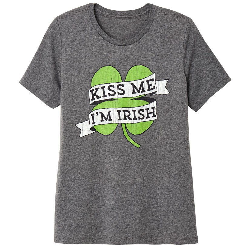St. Patrick's Day Short Sleeve Women's T Shirt Gray Green
