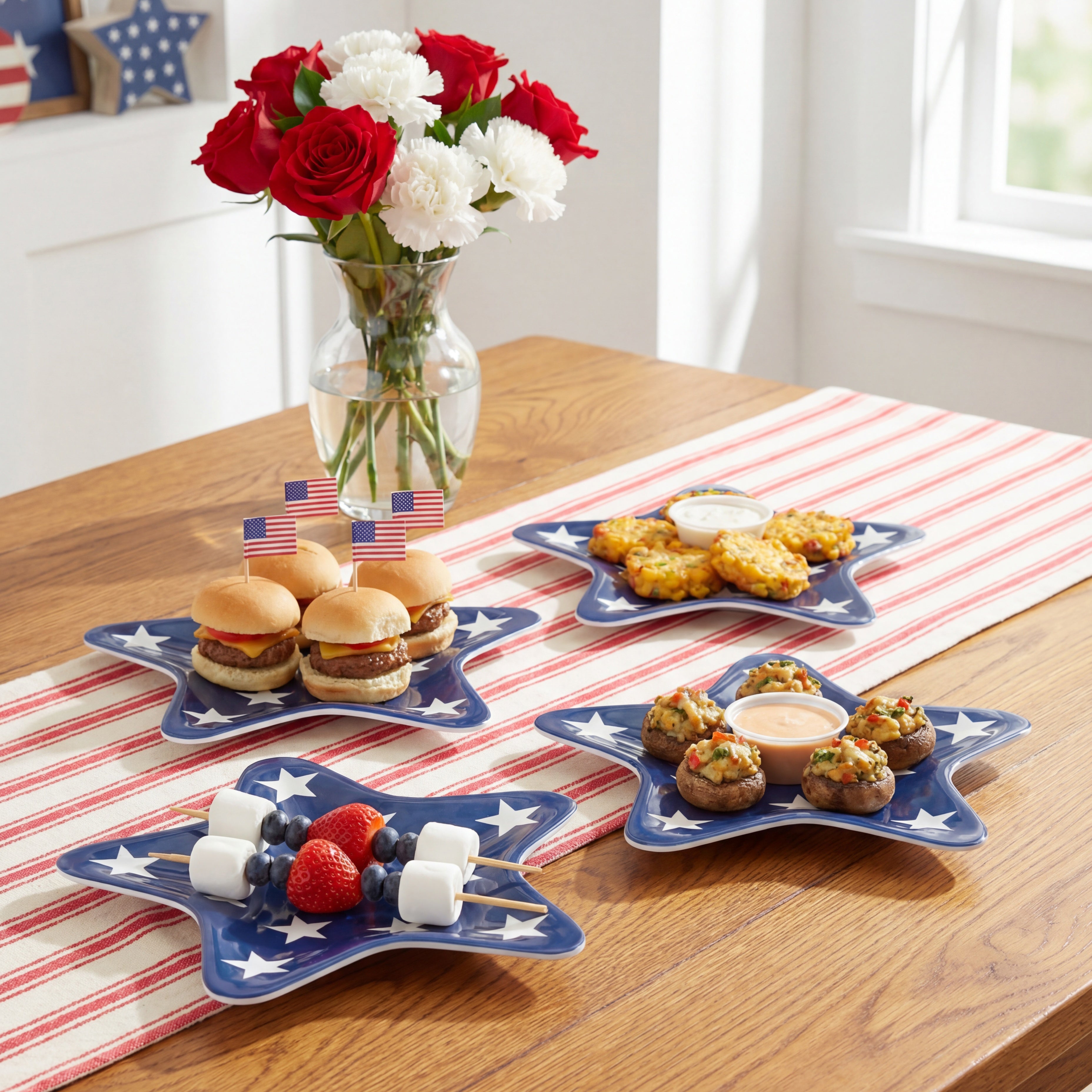 Star Shaped Melamine Appetizer Plates - Set of 4