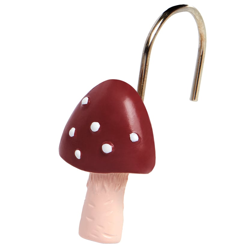 Spring Mushroom Shower Curtain, Bath Rug, Hand Towels, Valance or Hooks