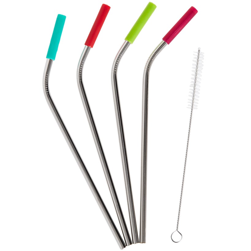 Reuseable Metal Drinking Straws with Brush