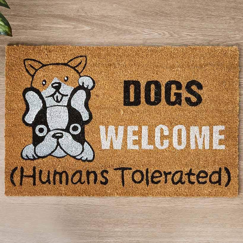 Funny Cat or Dog Coir Doormat 18" x 28"