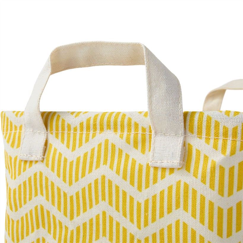 Summer Fun Yellow Striped Storage Tote - For Sunscreen