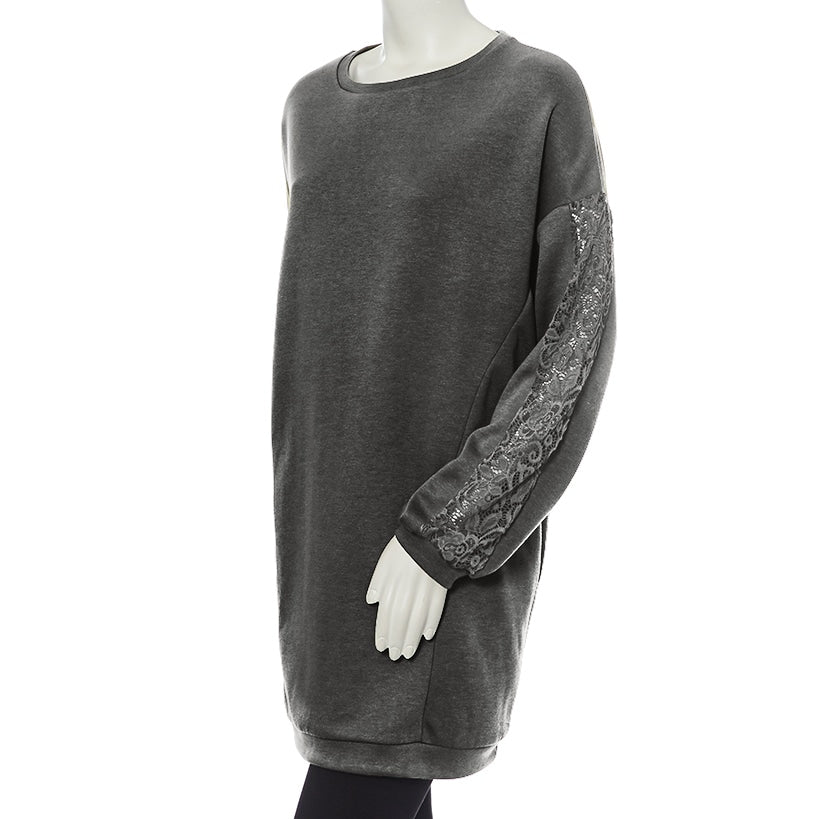 Sweatshirt Tunics with Lace Sleeves