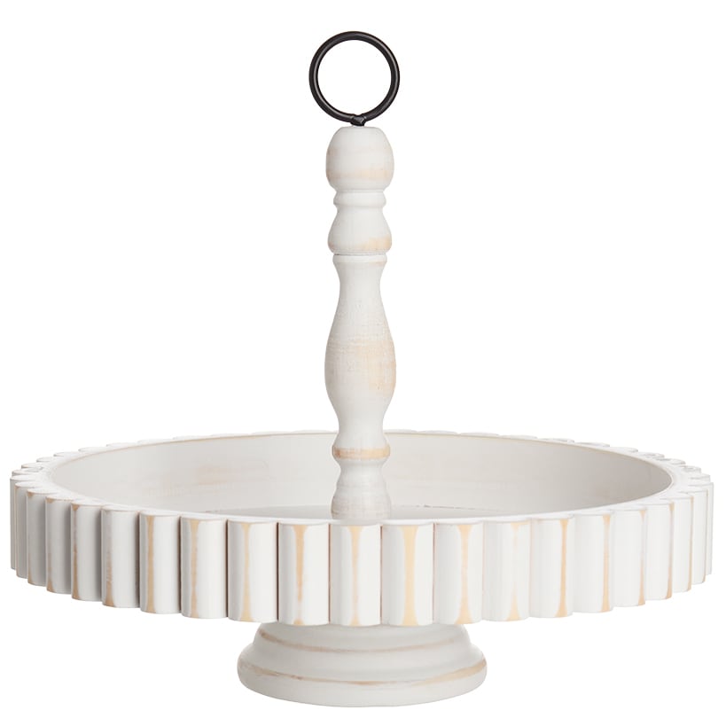 Round Rustic Wood Serving Tray