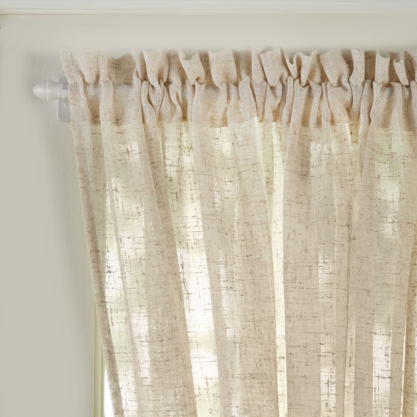 Textured Linen Blend Valance or Swag Pair