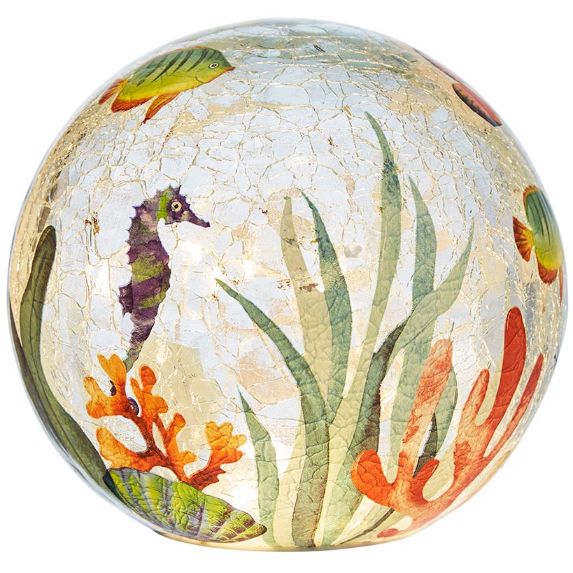 Lighted Sea Life Themed Glass Globe