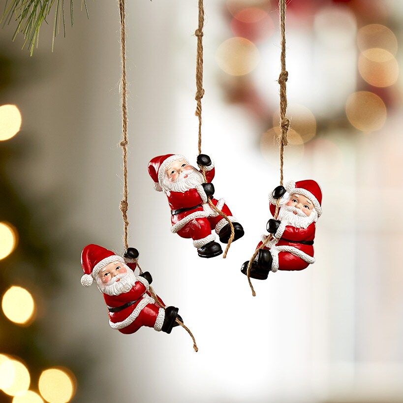 Santa Ornament Trio