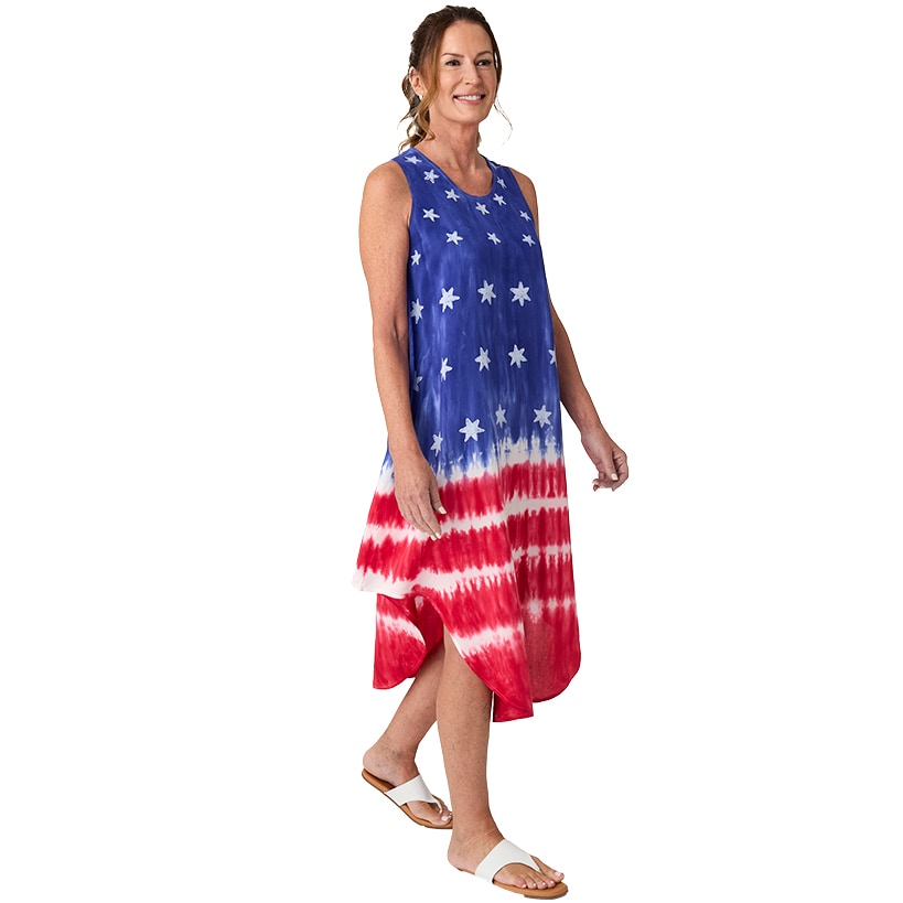Tie-Dye Sleeveless Americana Dress