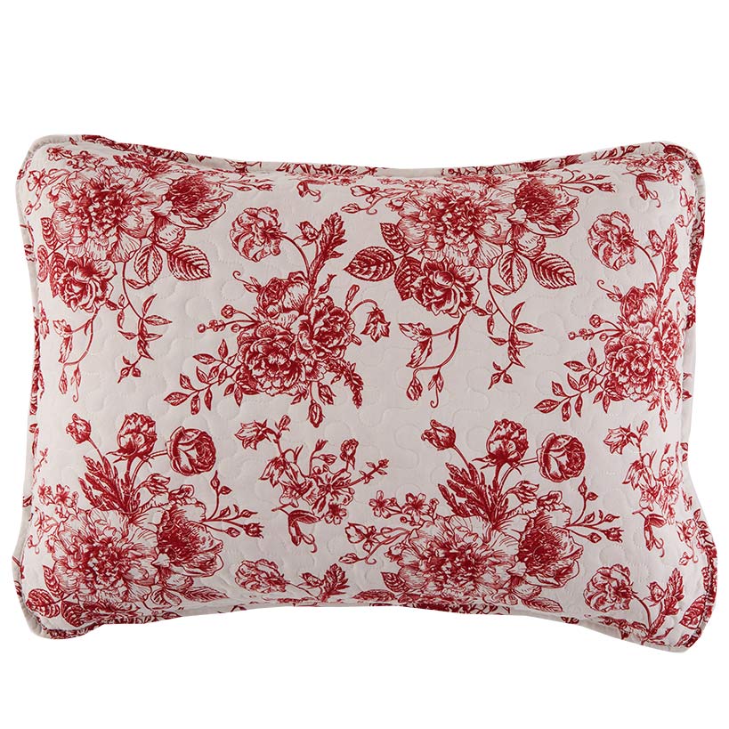 Toile Garden Quilted Sham