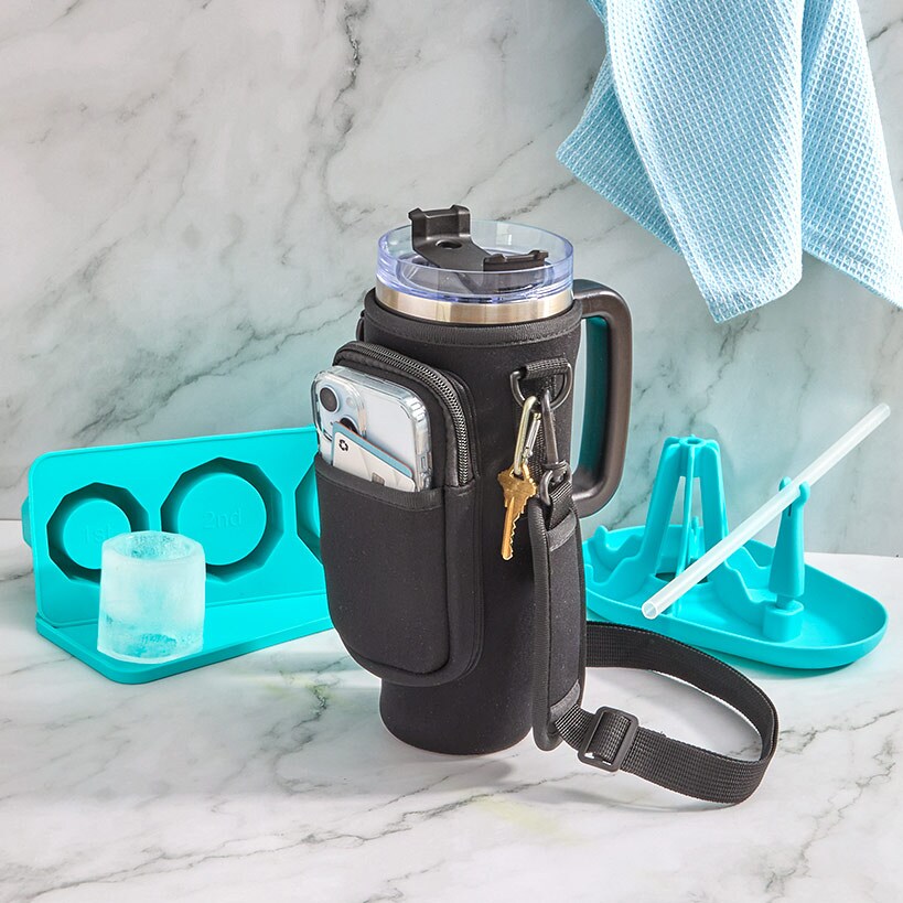 Tumbler Carry Bag with Adjustable Strap and Pockets