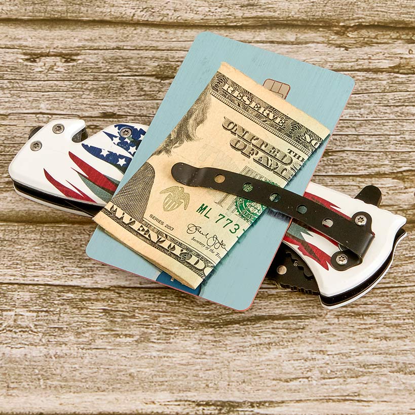 USA Eagle Rescue Liner Lock Folding Knife Pocket Clip Glass Breaker