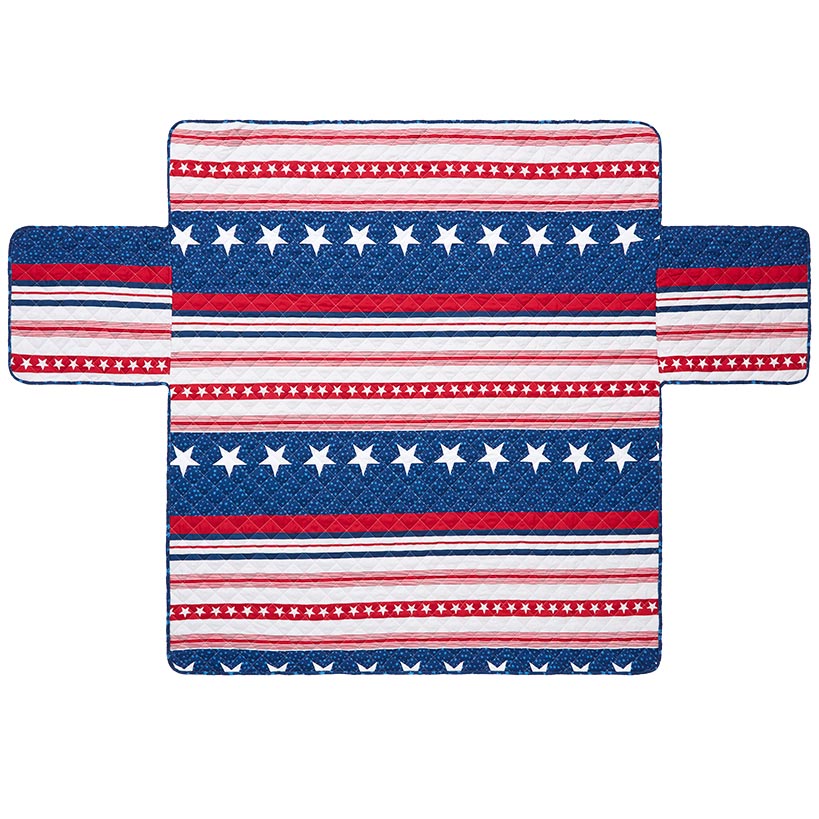 USA Stripe Quilted Furniture Cover Chair Sofa Loveseat