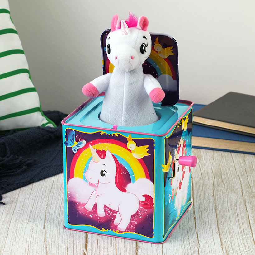 Schylling Unicorn Jack-In-The Box Pop and Glow