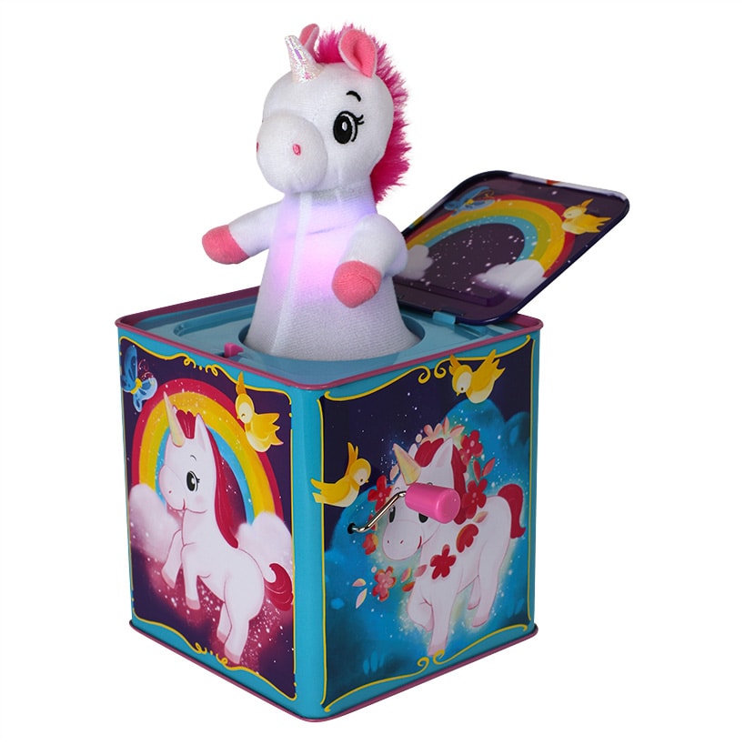 Schylling Unicorn Jack-In-The Box Pop and Glow