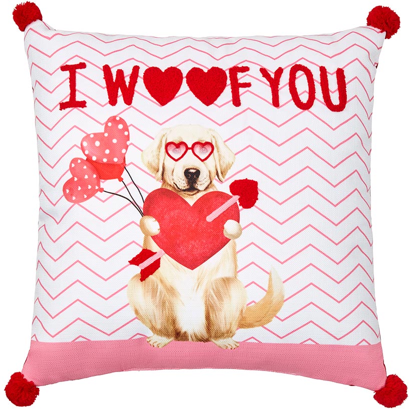 Valentine's Day Embroidered Decorative Pillow