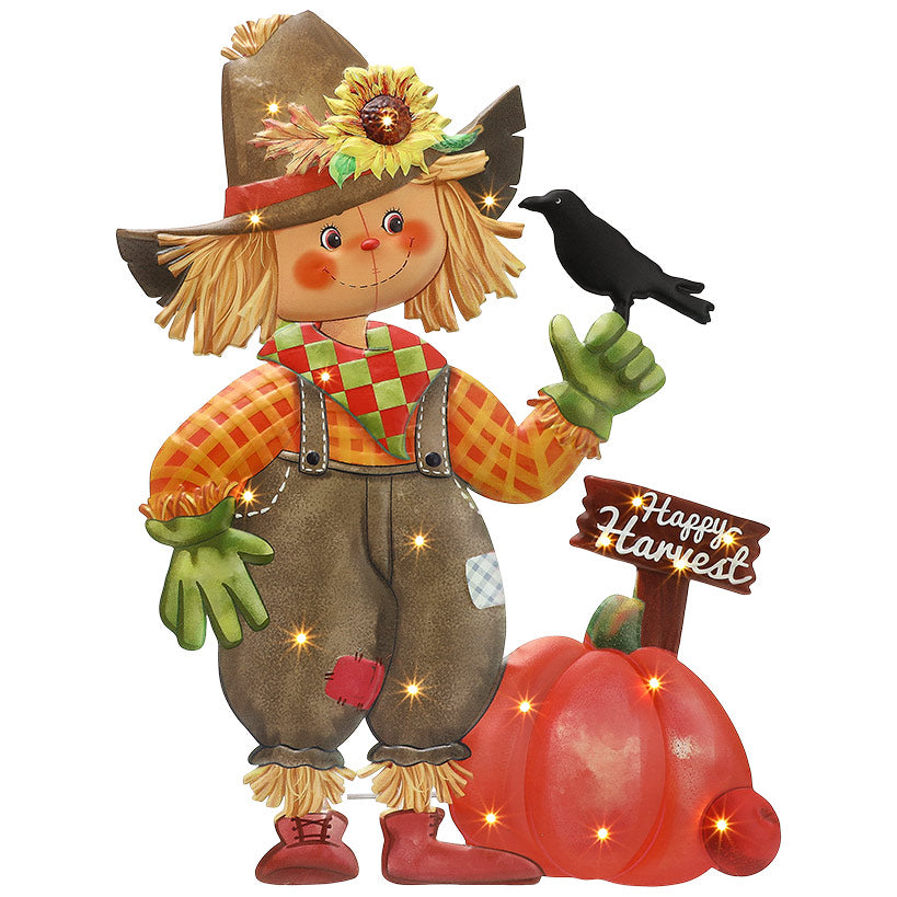 Halloween Lighted Standing Witch or Scarecrow Greeter