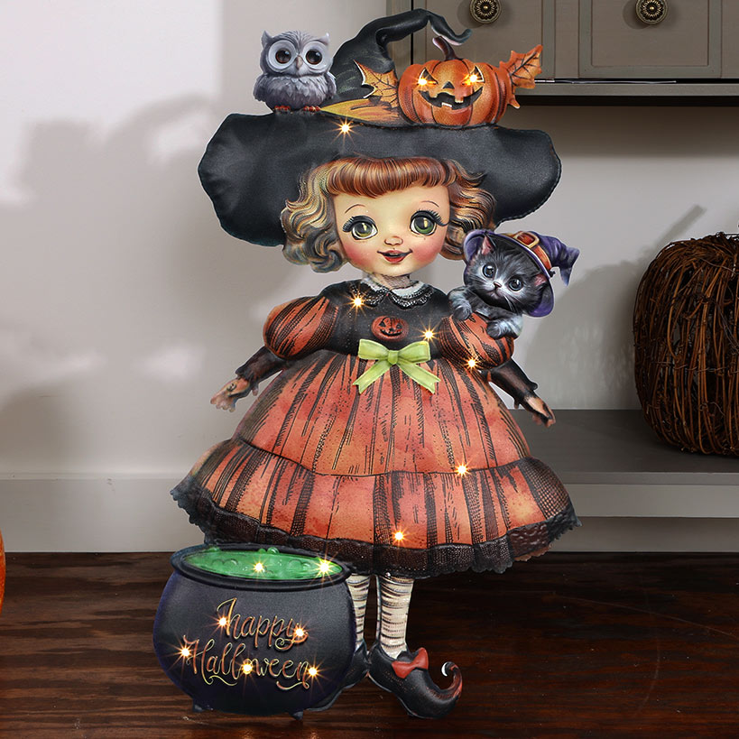 Halloween Lighted Standing Witch or Scarecrow Greeter