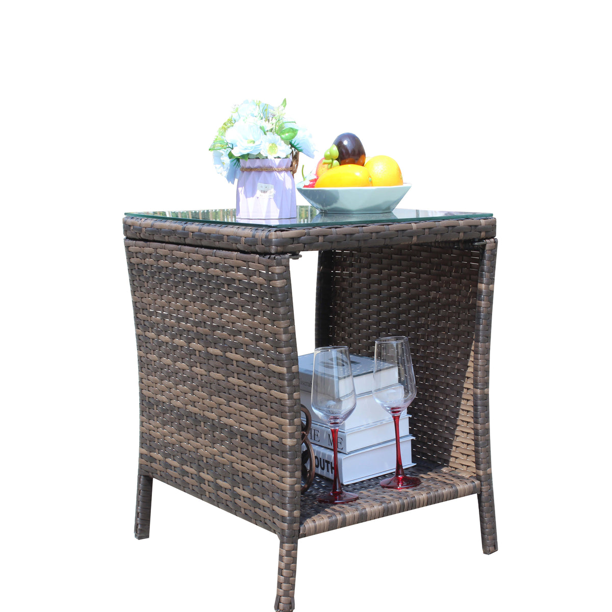 Outdoor patio Furniture 1 Coffee Table with clear tempered glass - image 4