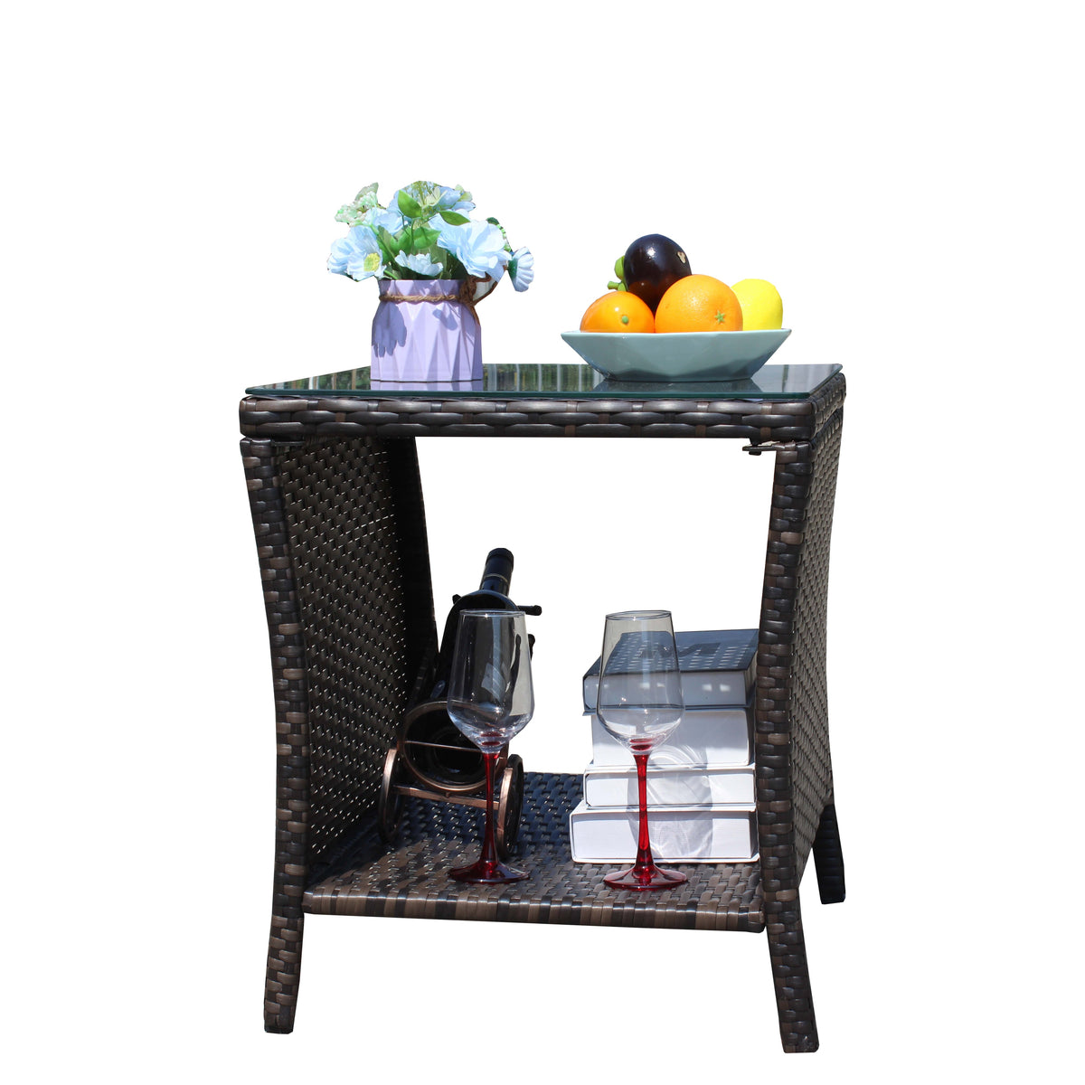 Outdoor patio Furniture 1 Coffee Table with clear tempered glass - image 6