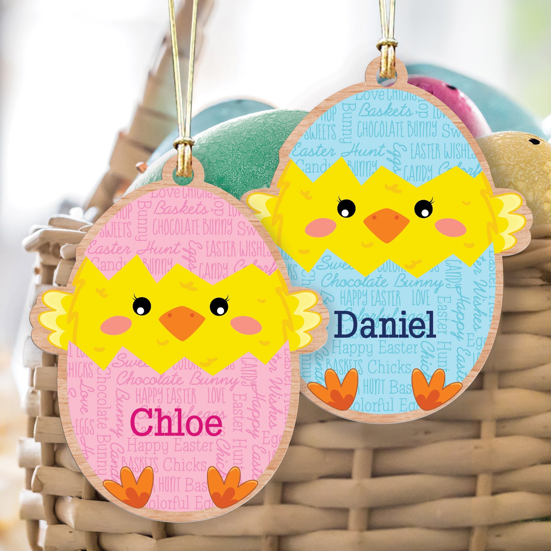 Personalized Chick Easter Basket Tag