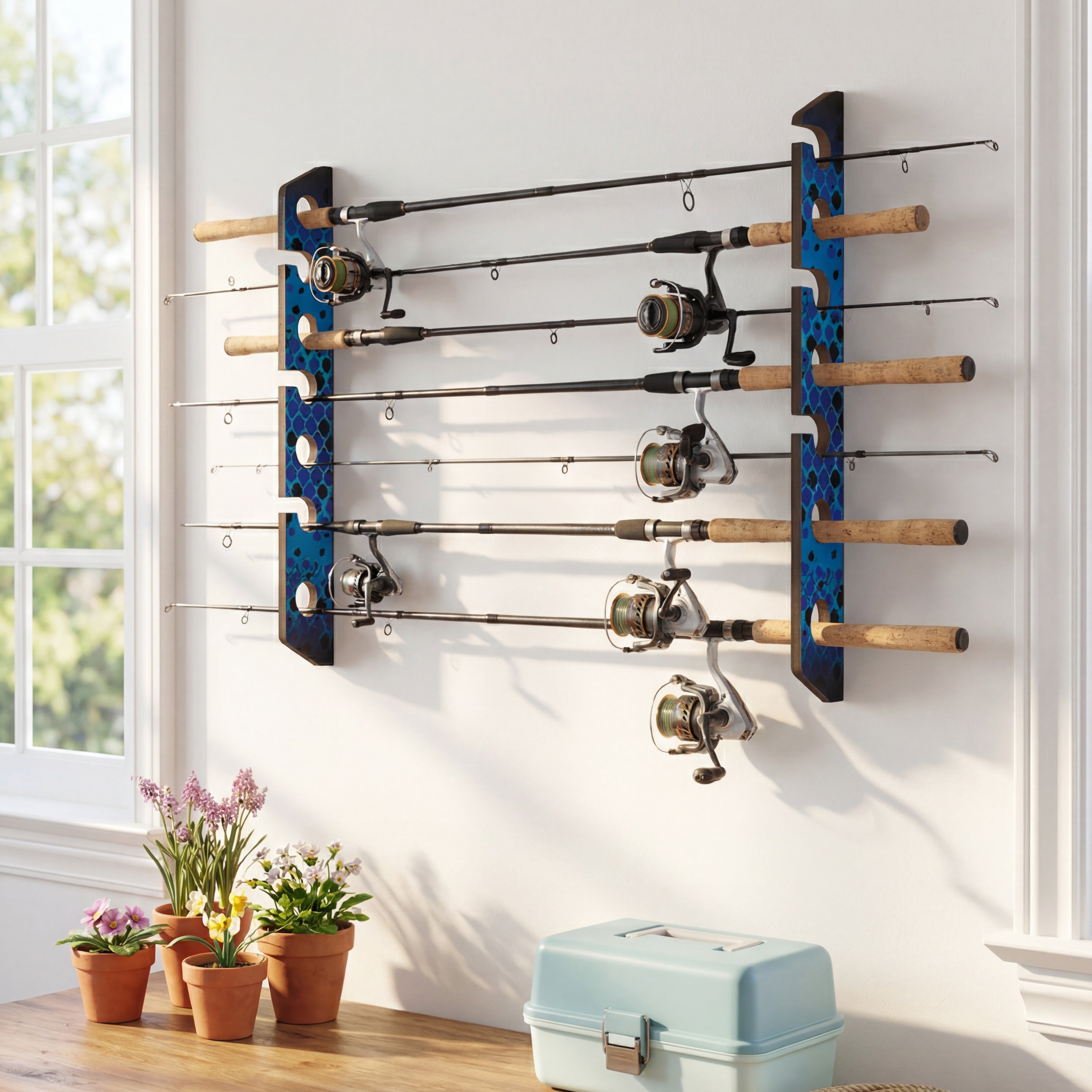 Wall Fishing Rod Storage Rack
