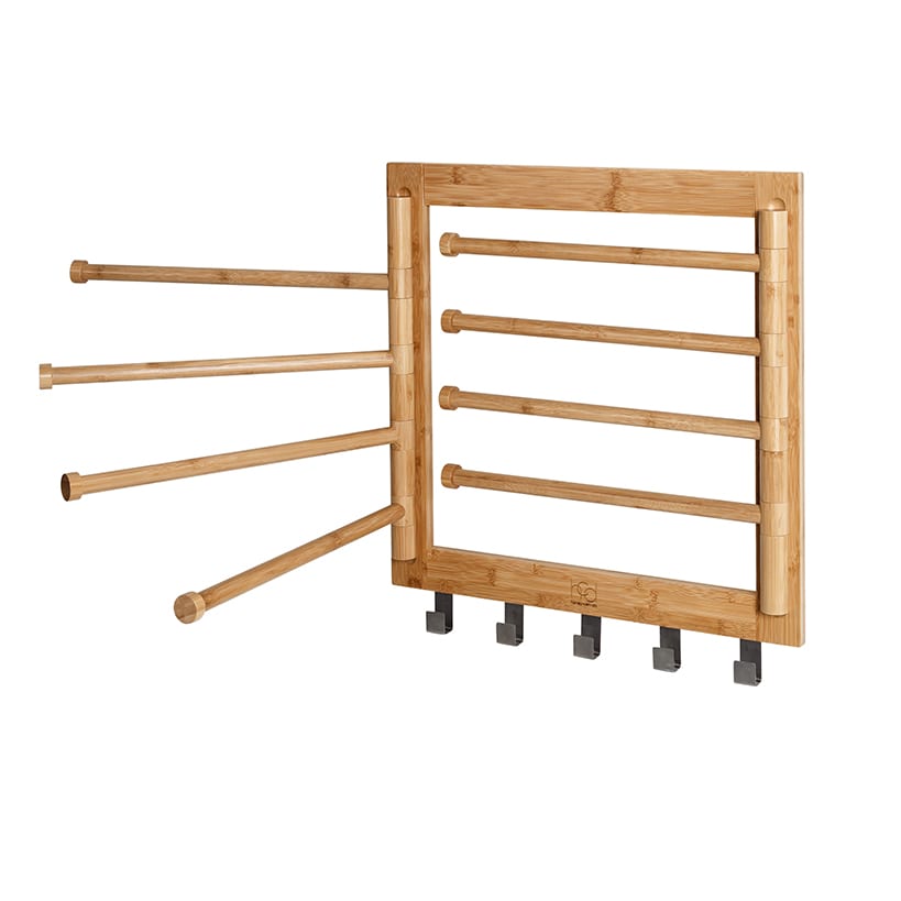 Wall Mount Swivel-Arm Drying Rack Bamboo