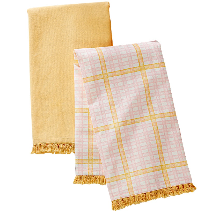 Springtime Plaid Set of 2 Kitchen Towels