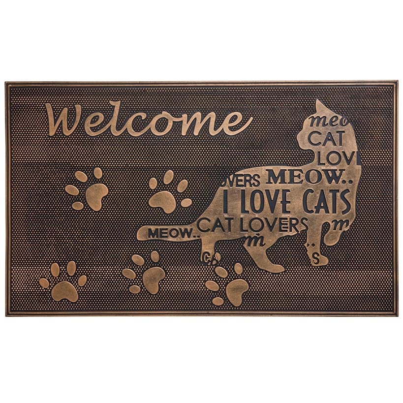Welcome Cat Lover Rubber Doormat