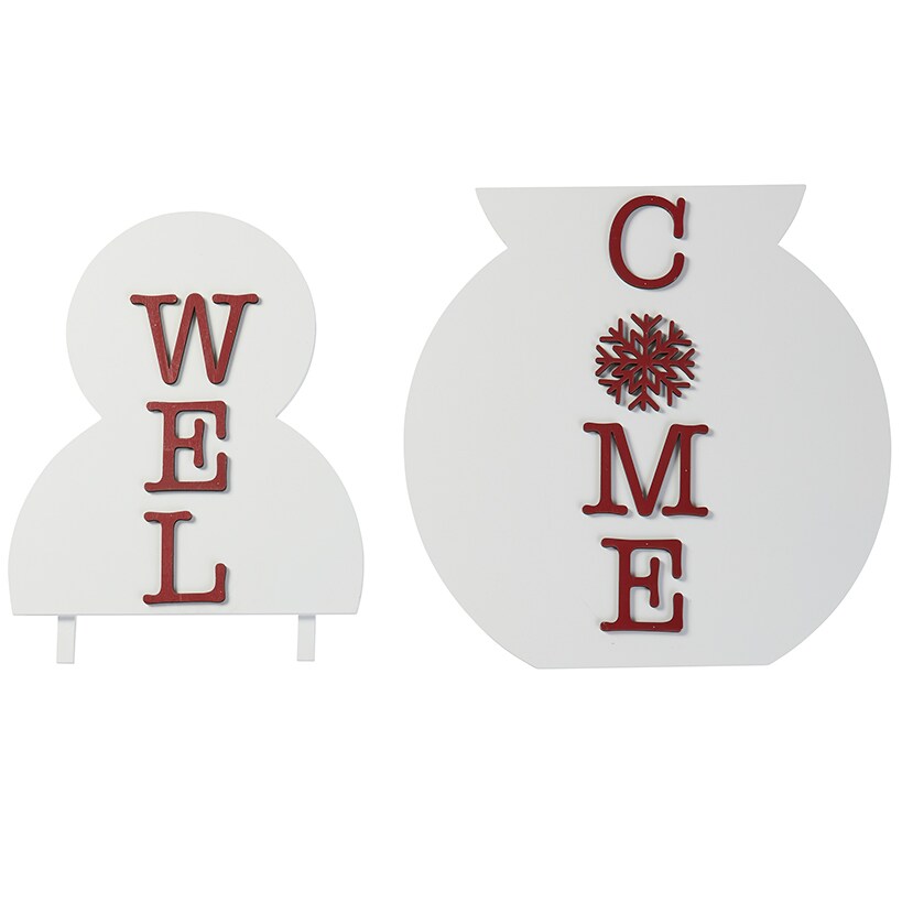 Outdoor Welcome Snowman Porch Leaner