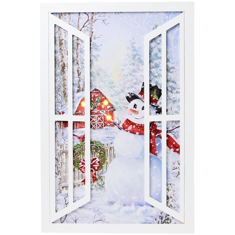Lighted Holiday Window Wall Art