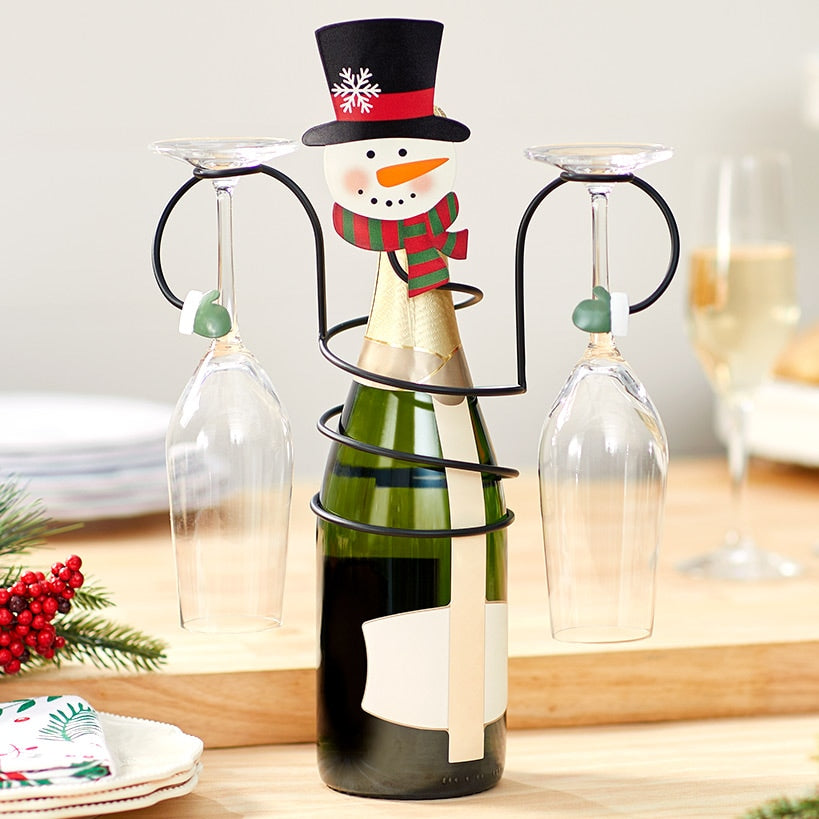 Christmas Wine Bottle And Glass Holder